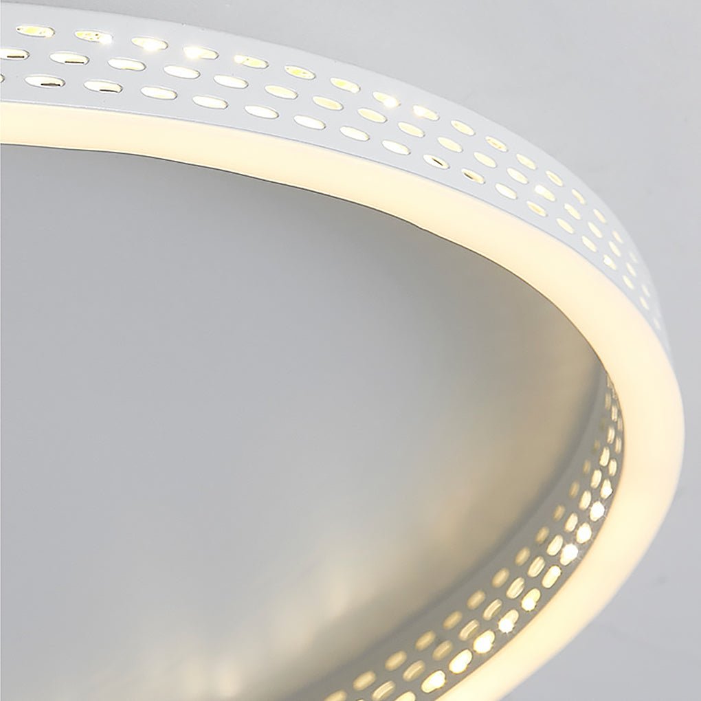 Modern Dimmable LED Flush Mount Ceiling Light with Hollow Edge