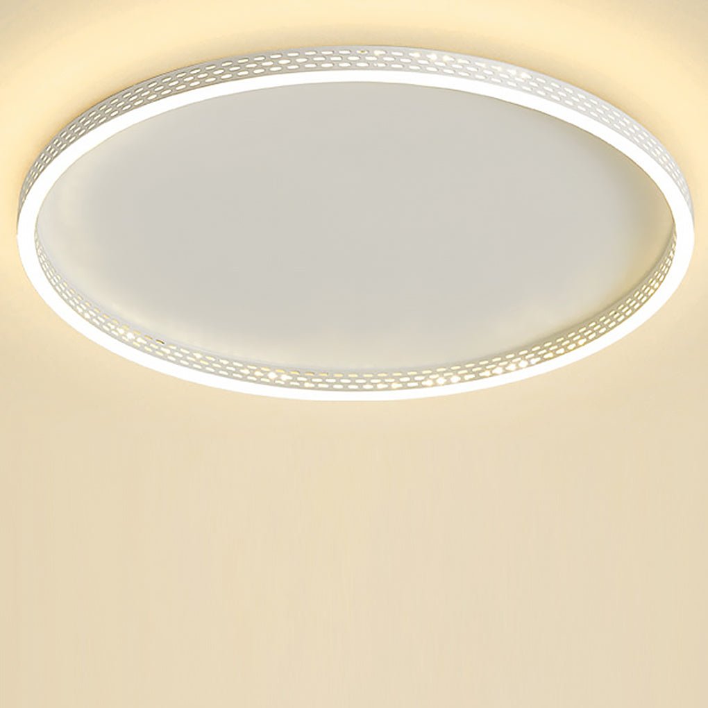 Modern Dimmable LED Flush Mount Ceiling Light with Hollow Edge