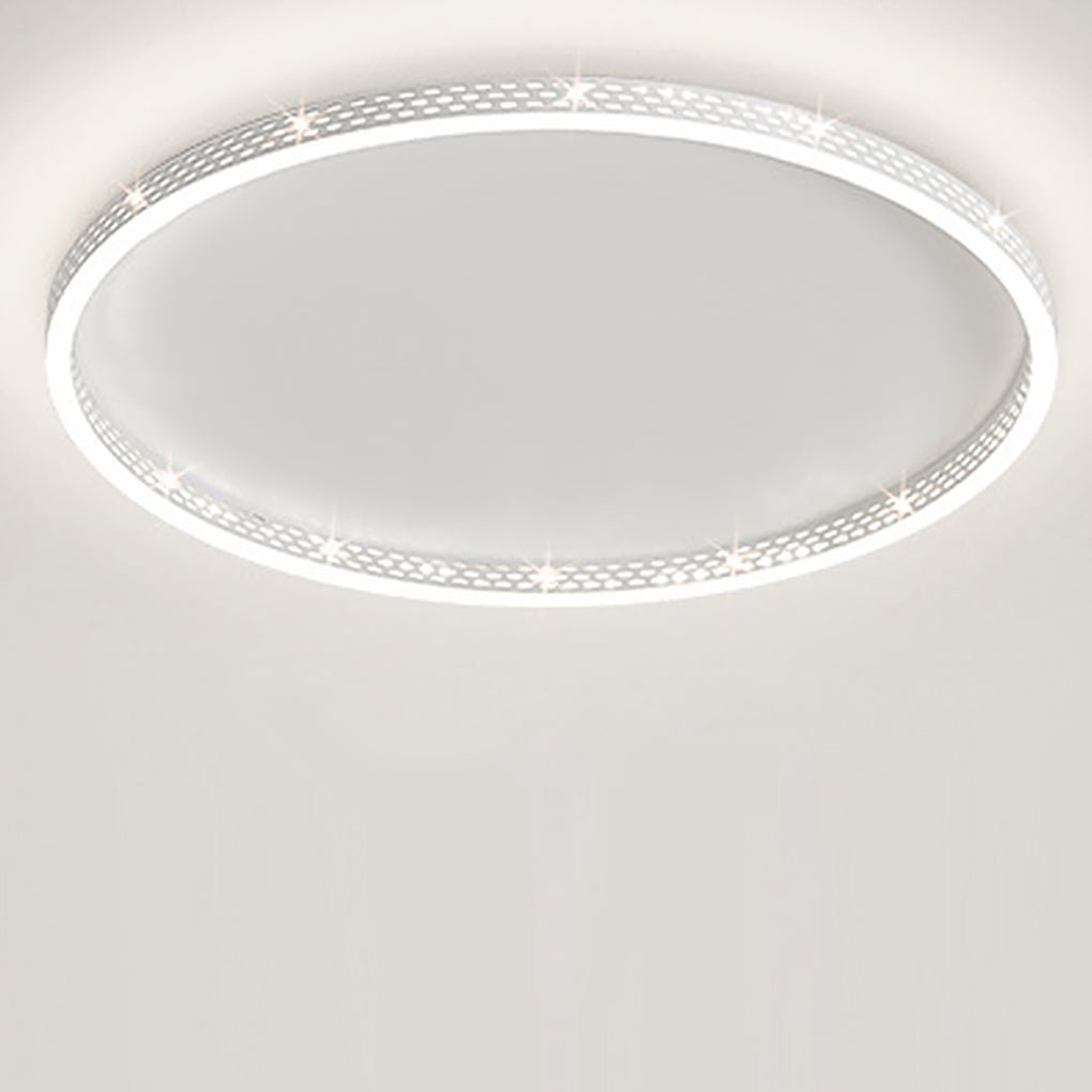Modern Dimmable LED Flush Mount Ceiling Light with Hollow Edge