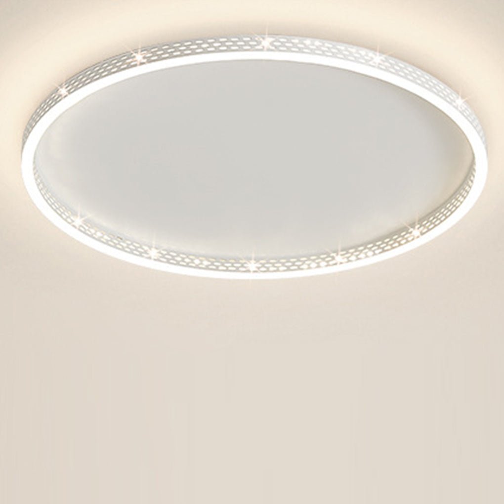 Modern Dimmable LED Flush Mount Ceiling Light with Hollow Edge