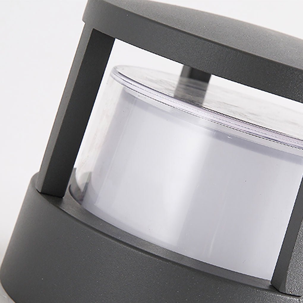 Modern Round Outdoor Post Light - Double-Layered Lampshade Design, Waterproof Elegant Illumination for Patios and Gardens