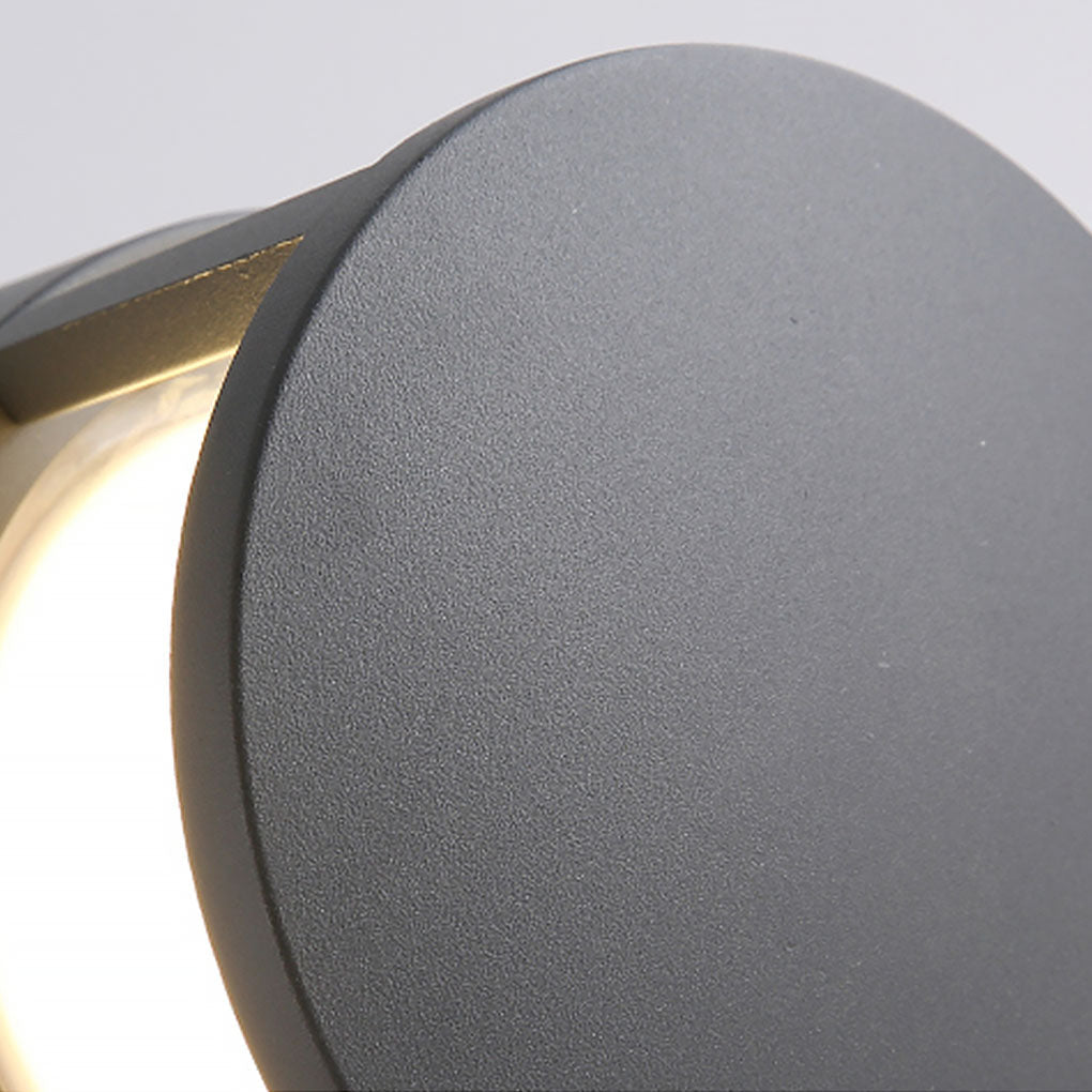 Modern Round Outdoor Post Light - Double-Layered Lampshade Design, Waterproof Elegant Illumination for Patios and Gardens