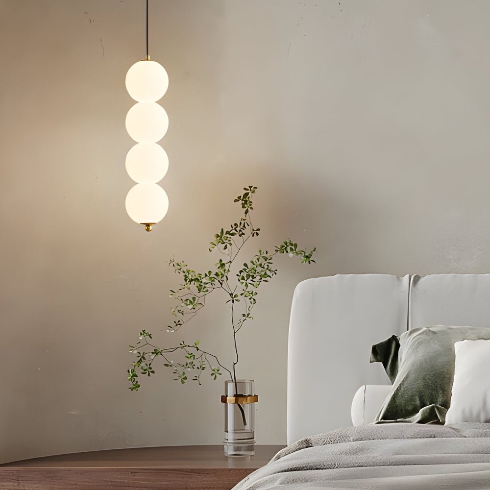 Modern Round Vertical Balls LED Chandelier Dimmable Pendant Lamp