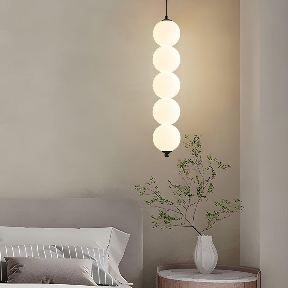 Modern Round Vertical Balls LED Chandelier Dimmable Pendant Lamp