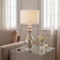 Modern Silver Table Lamp - Unique Polished Finish Lighting Accent