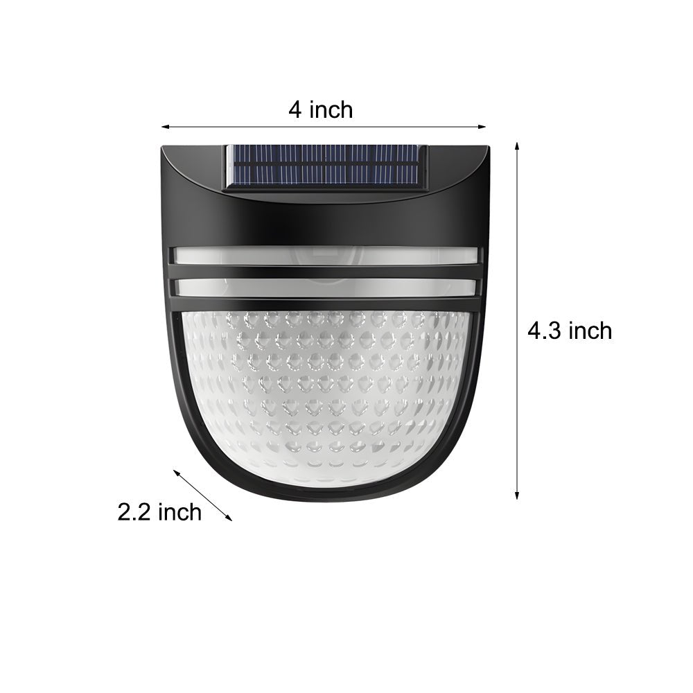 Modern Solar-Powered Black Wall Fence Lights - 4-Pack Outdoor Decorative Lighting