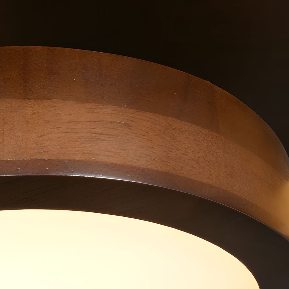 Modern Sputnik Flush Mount LED Light - Walnut Circles Ceiling Fixture