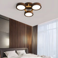 Modern Sputnik Flush Mount LED Light - Walnut Circles Ceiling Fixture