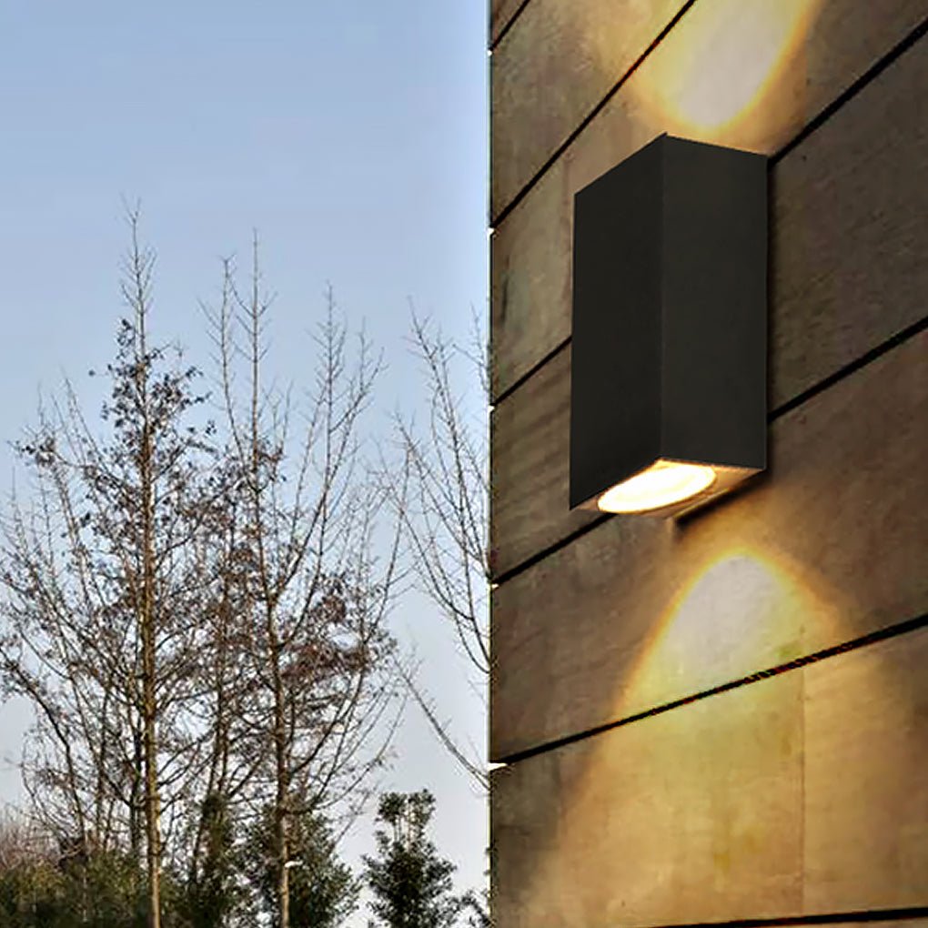 Outdoor Waterproof Rectangular Wall Lights - Up and Down Lighting for Exteriors