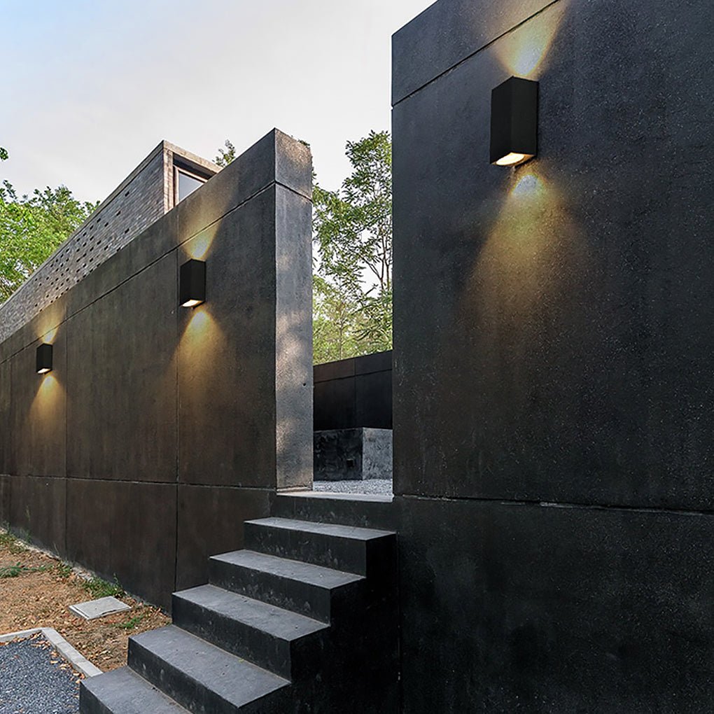 Outdoor Waterproof Rectangular Wall Lights - Up and Down Lighting for Exteriors