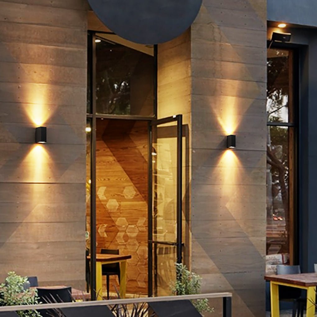 Outdoor Waterproof Rectangular Wall Lights - Up and Down Lighting for Exteriors