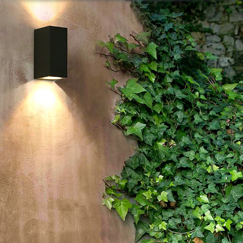 Outdoor Waterproof Rectangular Wall Lights - Up and Down Lighting for Exteriors