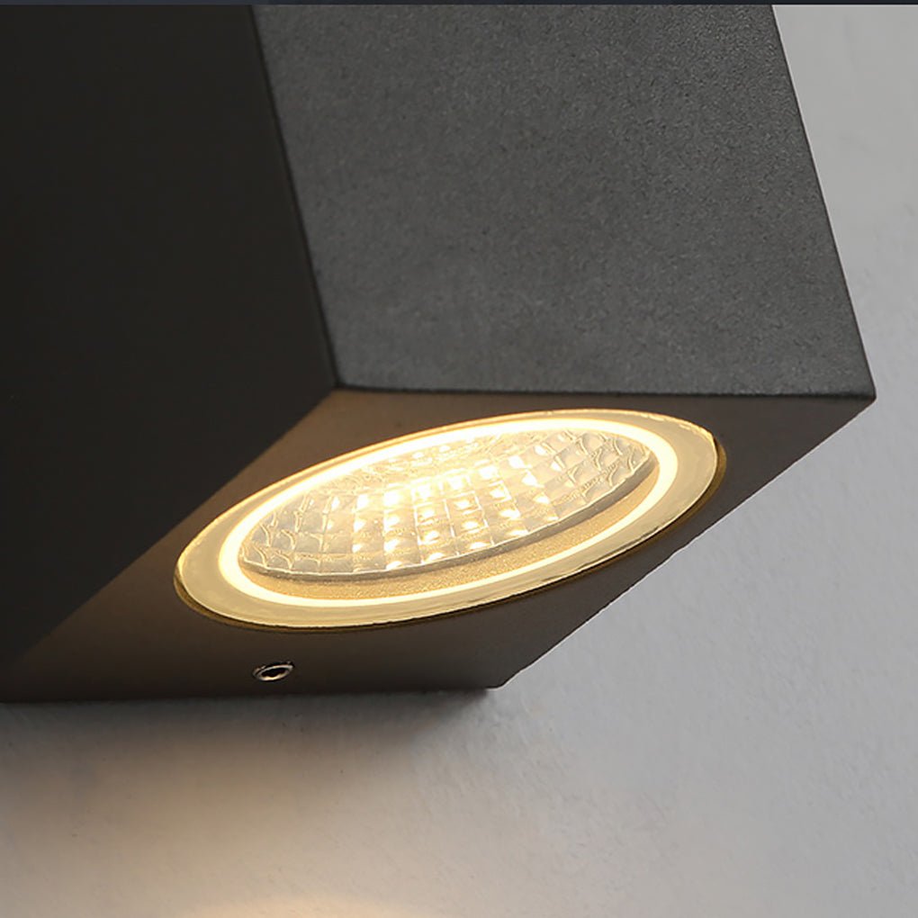 Outdoor Waterproof Rectangular Wall Lights - Up and Down Lighting for Exteriors