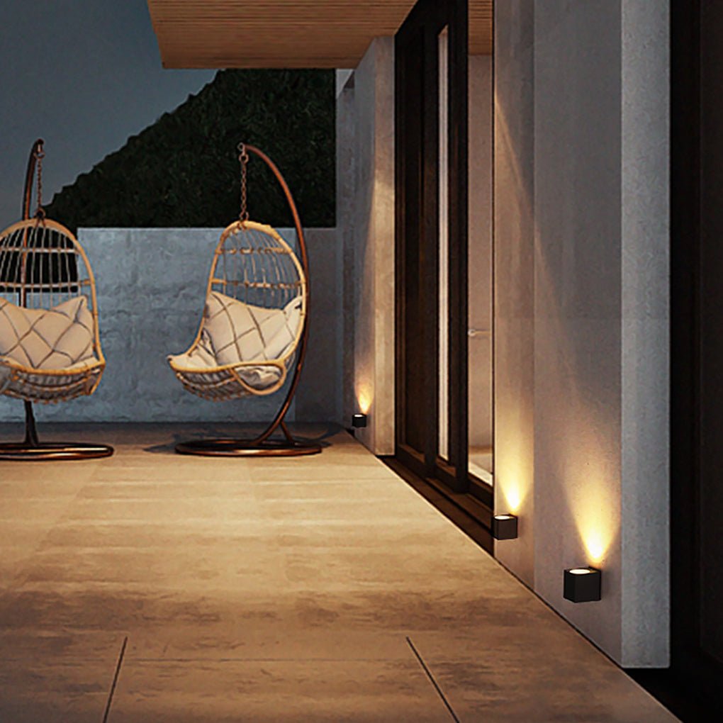 Outdoor Waterproof Rectangular Wall Lights - Up and Down Lighting for Exteriors
