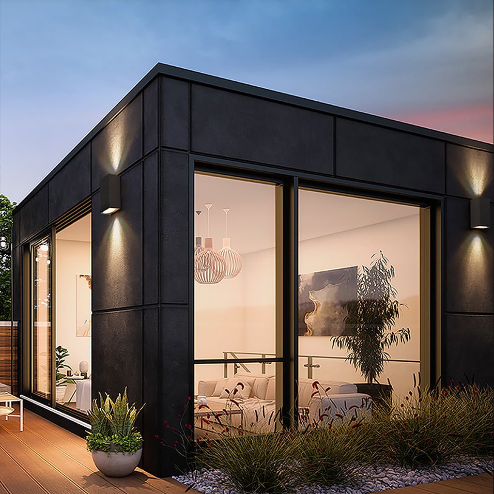 Outdoor Waterproof Rectangular Wall Lights - Up and Down Lighting for Exteriors
