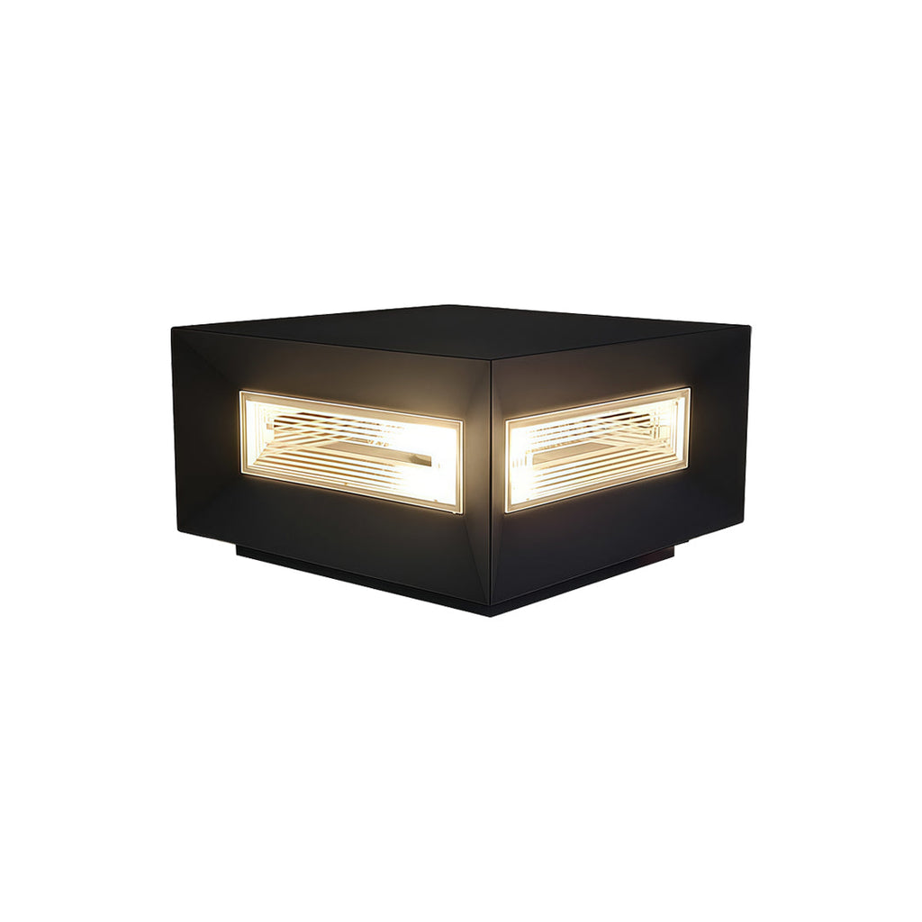 Square Pillar LED Solar Fence Post Light - Modern Cube Design, Outdoor Lighting Solution for Patios and Gardens