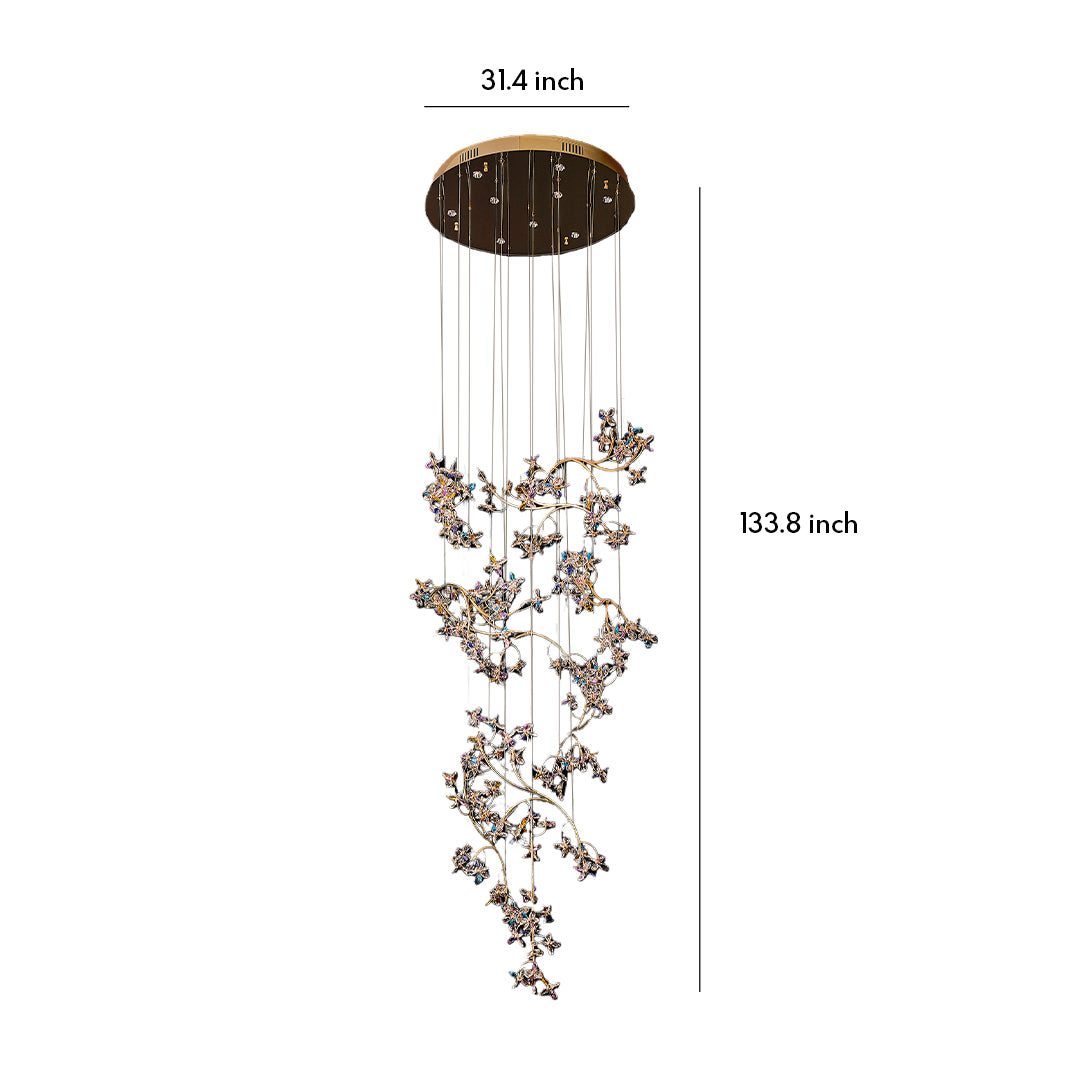 Modern Crystal Rotating Ceiling Chandelier for Staircase