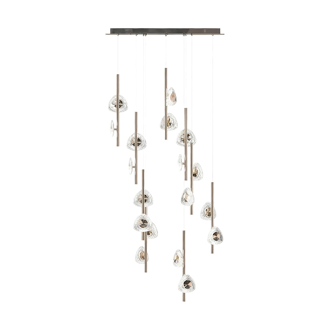 Staircase Crystal Chandelier - Modern Aluminum Ceiling Light