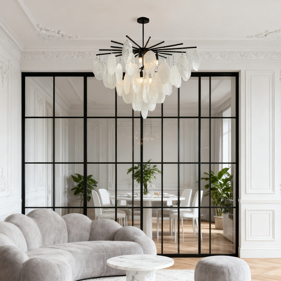 Mother of Pearl Chandelier Minimalist Metal Ceiling Light