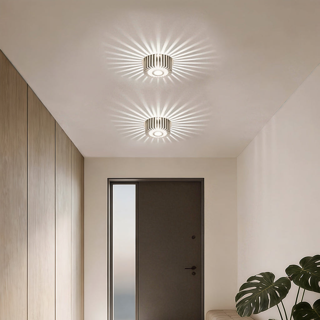 Modern Sunburst LED Ceiling Fixture Metal Light