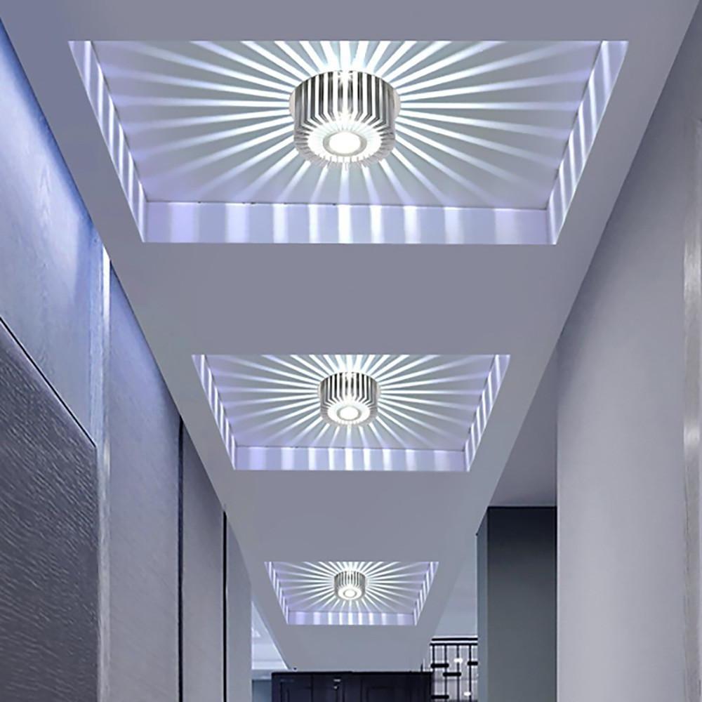 Modern Sunburst LED Ceiling Fixture Metal Light