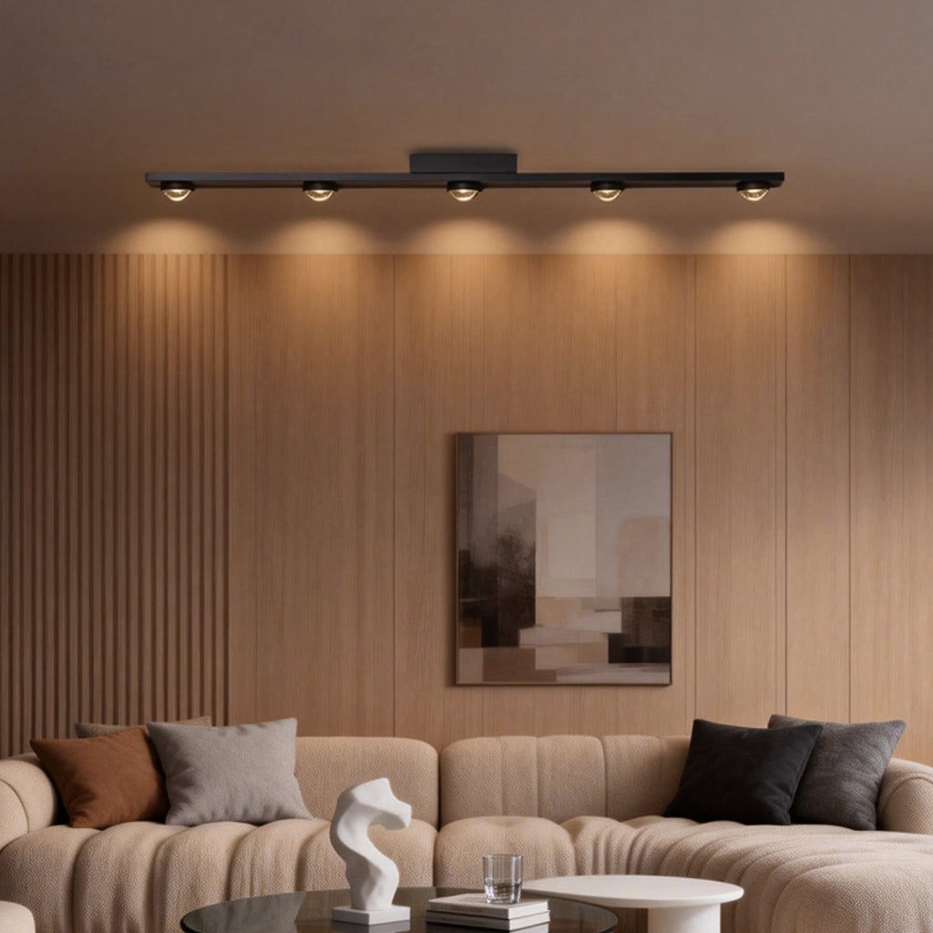 Black Linear Wall-Wash Ceiling Light - Surface Mounted Spot Light