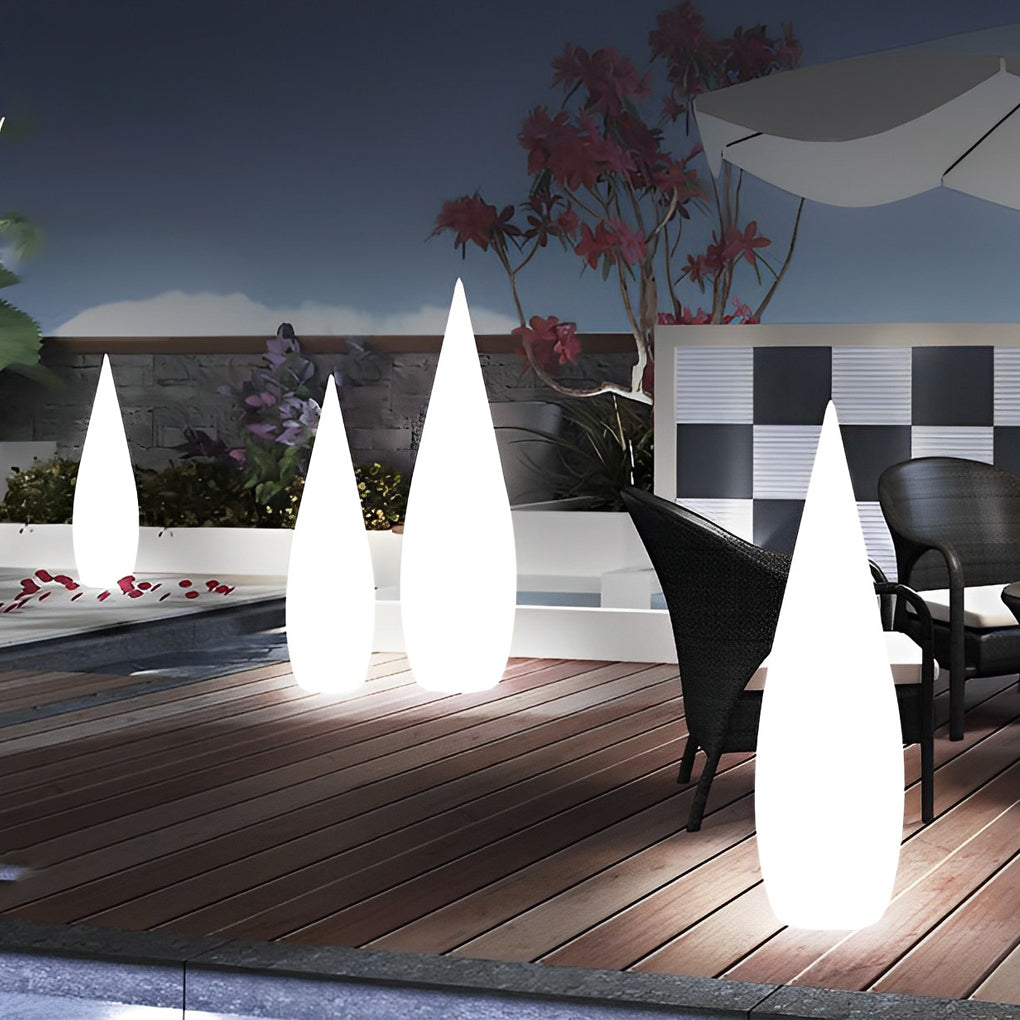 Modern Teardrop LED Outdoor Floor Lamp | Stylish Landscape Lighting