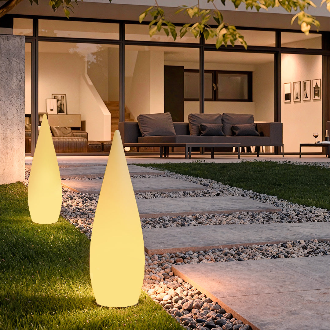 Modern Teardrop LED Outdoor Floor Lamp | Stylish Landscape Lighting