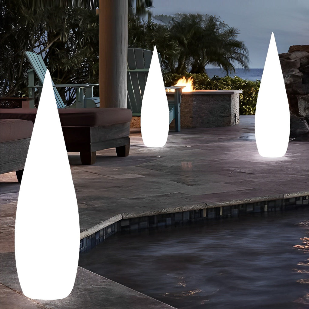 Modern Teardrop LED Outdoor Floor Lamp | Stylish Landscape Lighting