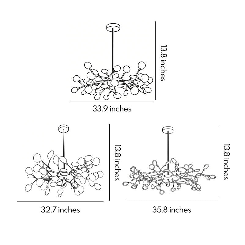 Modern Tree Branch Chandelier - Metal Acrylic Ceiling Light