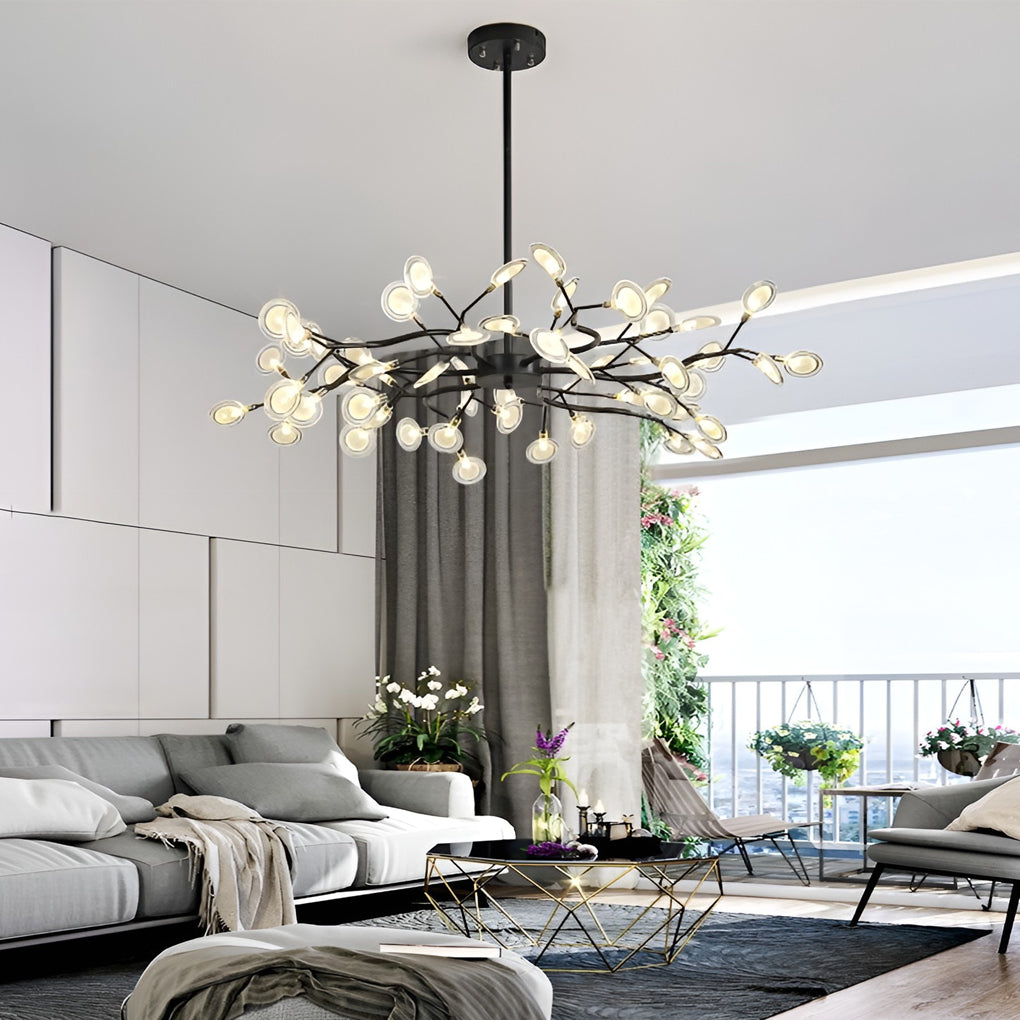 Modern Tree Branch Chandelier - Metal Acrylic Ceiling Light