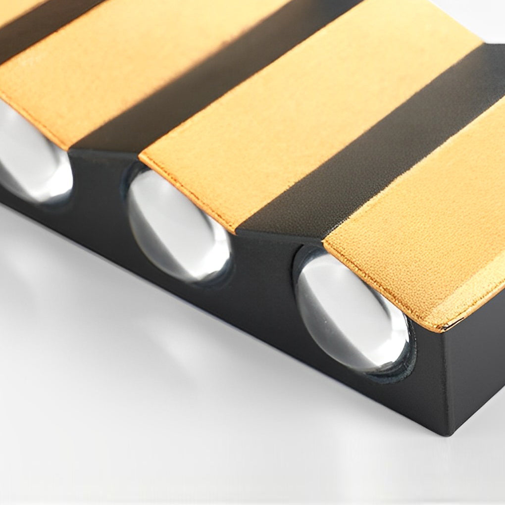 Modern Black Gold Dual-Tone Wall Lights - Up & Down Illumination