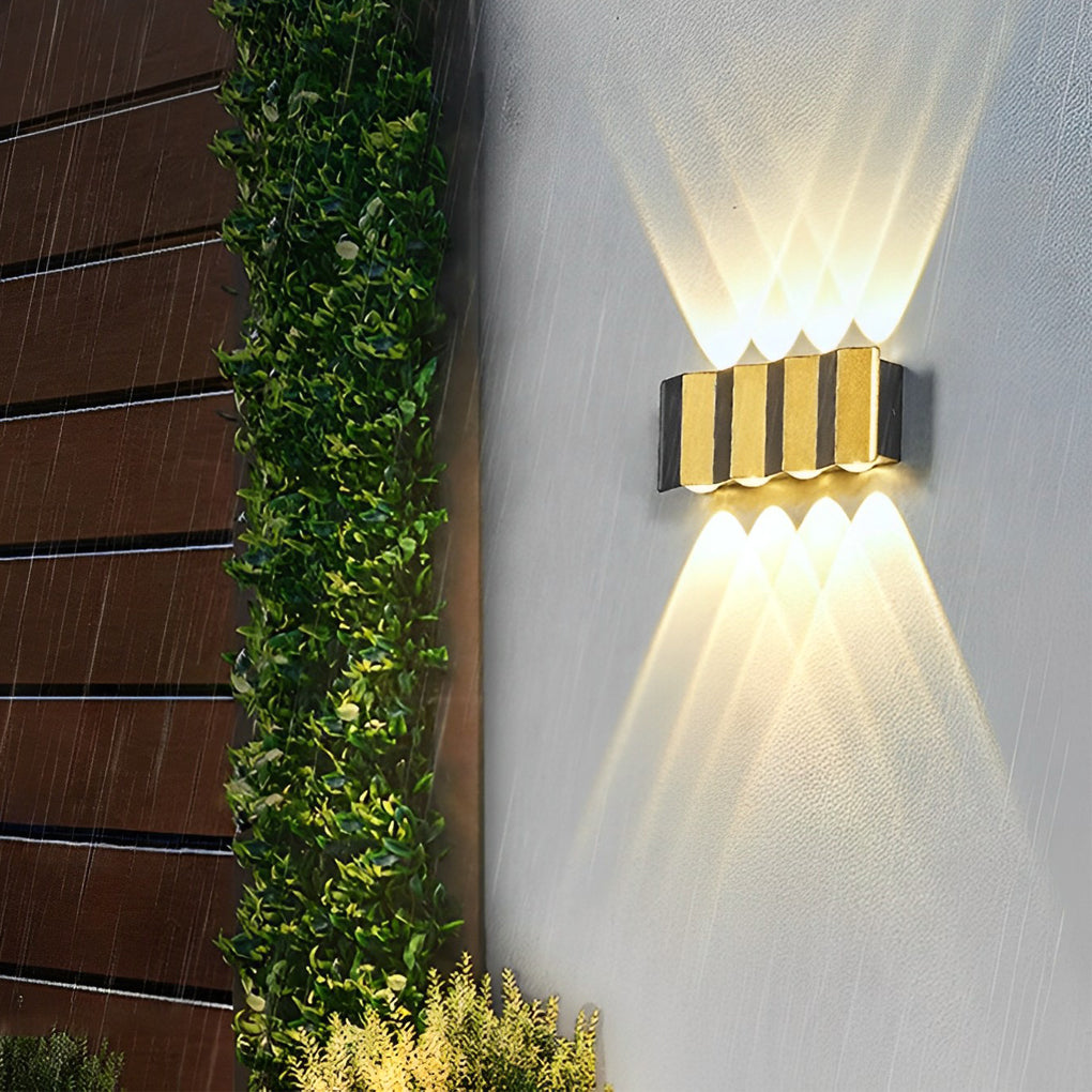 Modern Black Gold Dual-Tone Wall Lights - Up & Down Illumination