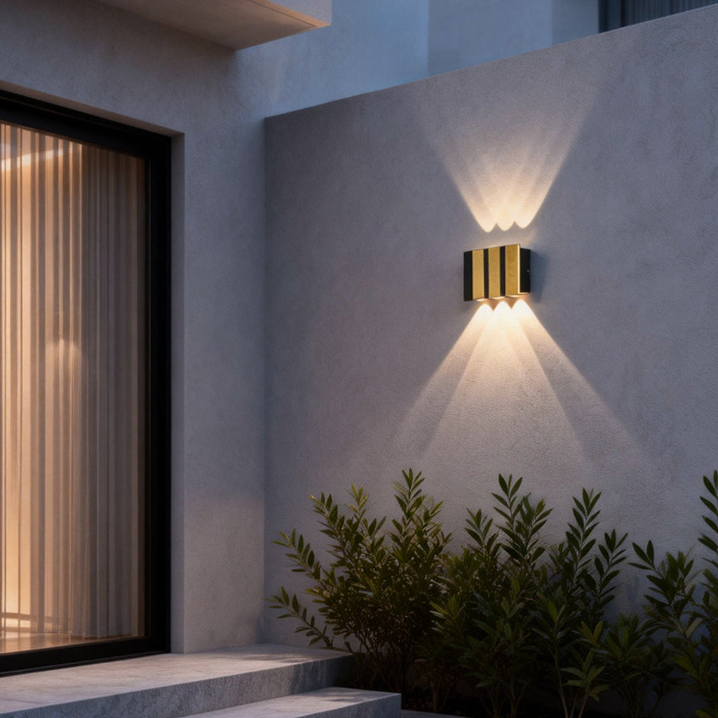 Modern Black Gold Dual-Tone Wall Lights - Up & Down Illumination