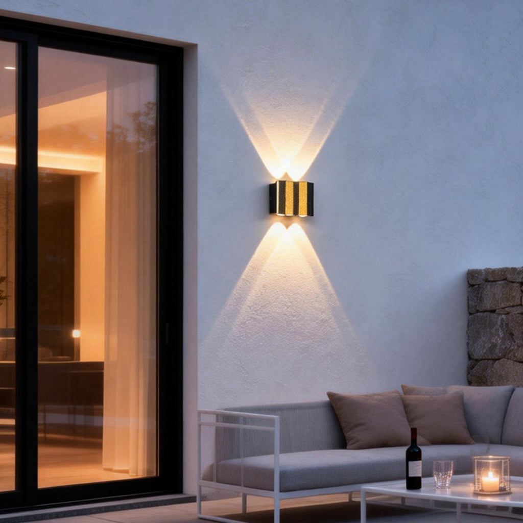 Modern Black Gold Dual-Tone Wall Lights - Up & Down Illumination