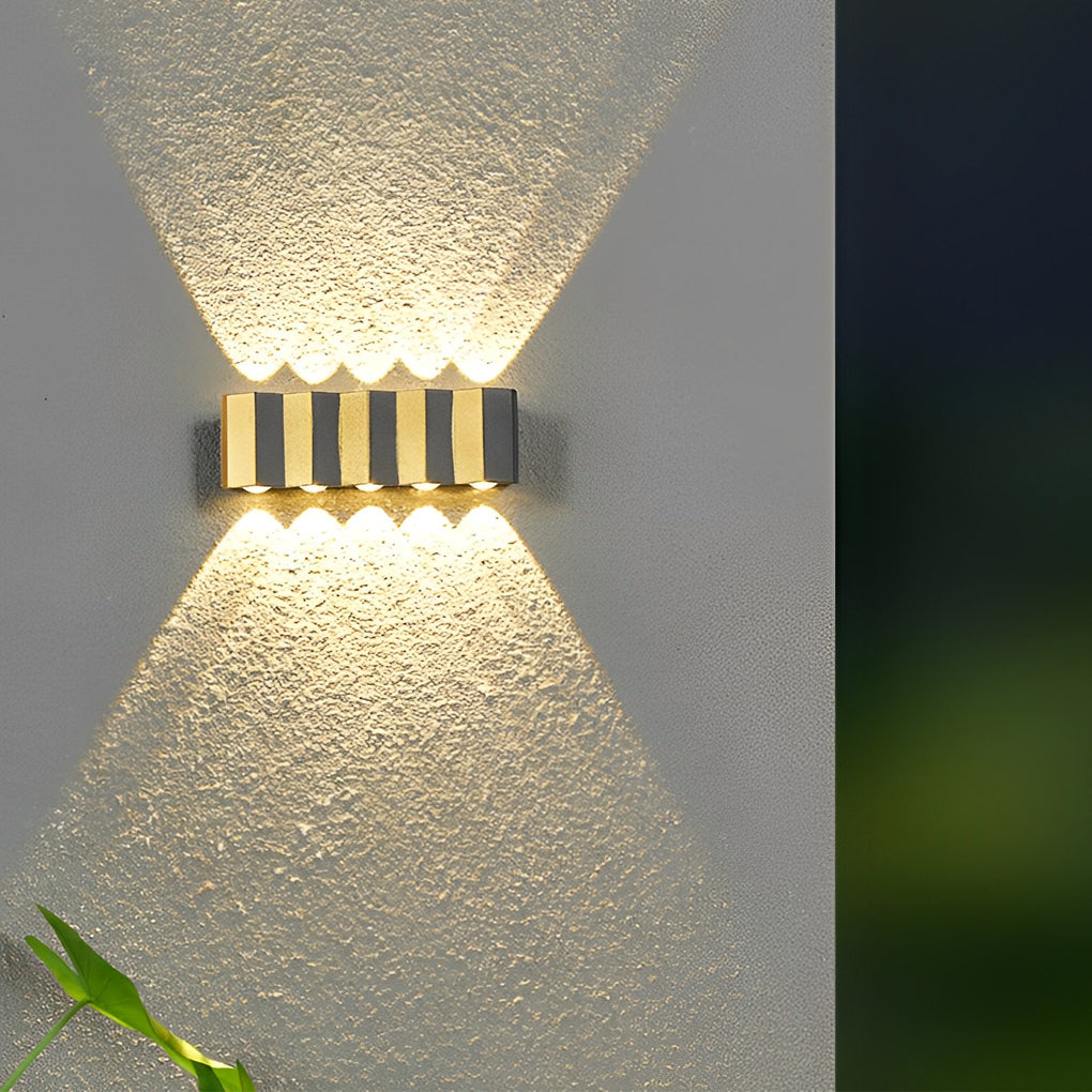 Modern Black Gold Dual-Tone Wall Lights - Up & Down Illumination