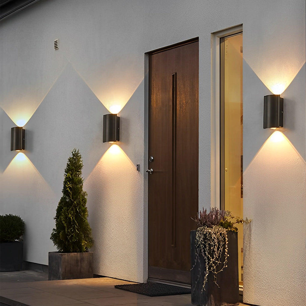 Modern Wave-Shaped Up and Down LED Outdoor Wall Lights