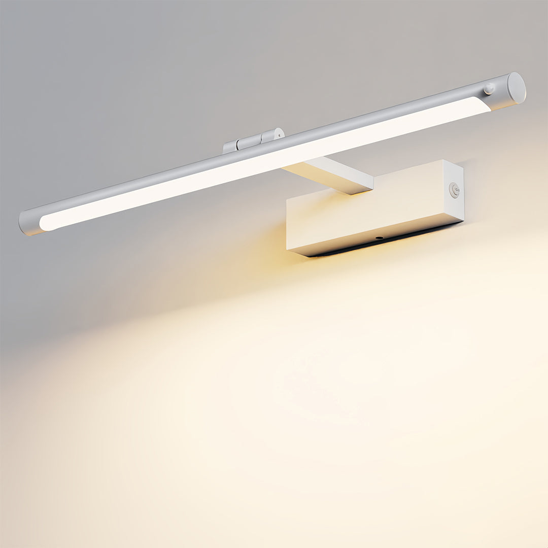 Modern Bathroom Vanity Light Minimalist White Acrylic Linear Light LED Fixture Contemporary Wall Sconce Stylish Illumination Home Decor Bright Lighting Adjustable Height Energy Efficient Modern Design for Home Renovation and Remodeling