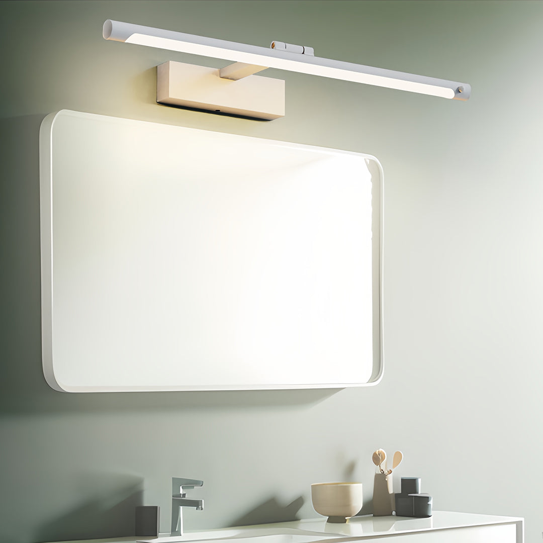 Modern Bathroom Vanity Light Minimalist White Acrylic Linear Light LED Fixture Contemporary Wall Sconce Stylish Illumination Home Decor Bright Lighting Adjustable Height Energy Efficient Modern Design for Home Renovation and Remodeling