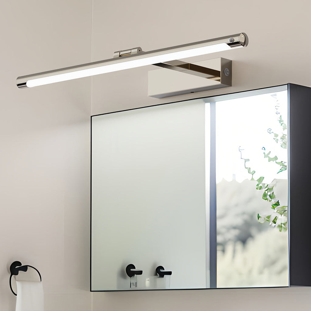 Modern Bathroom Vanity Light Minimalist White Acrylic Linear Light LED Fixture Contemporary Wall Sconce Stylish Illumination Home Decor Bright Lighting Adjustable Height Energy Efficient Modern Design for Home Renovation and Remodeling