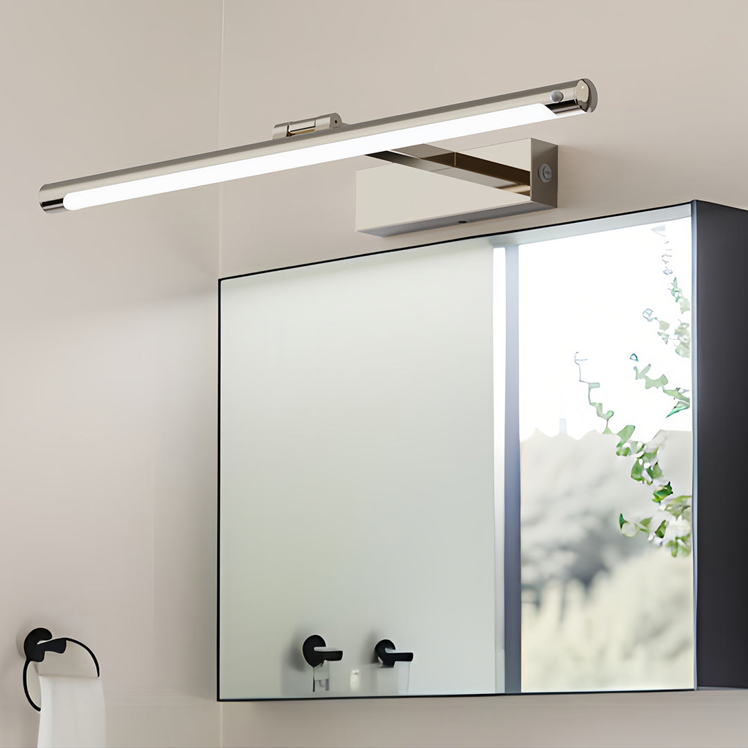 Modern Bathroom Vanity Light Minimalist White Acrylic Linear Light LED Fixture Contemporary Wall Sconce Stylish Illumination Home Decor Bright Lighting Adjustable Height Energy Efficient Modern Design for Home Renovation and Remodeling