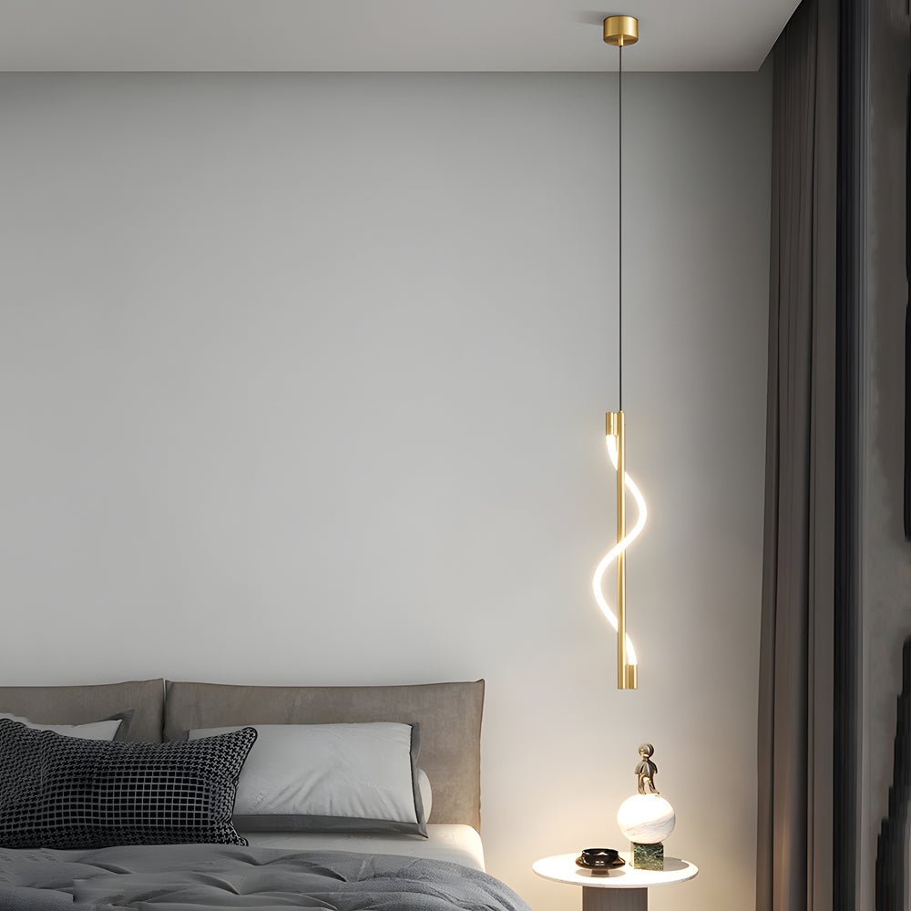 Modern Vertical Spiral LED Pendant Light - Dimmable Rope Design