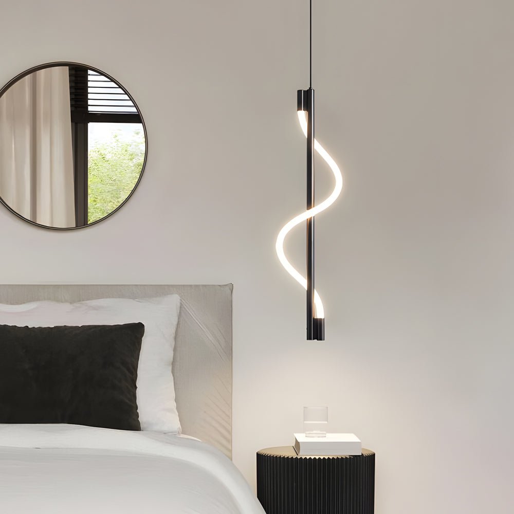 Modern Vertical Spiral LED Pendant Light - Dimmable Rope Design