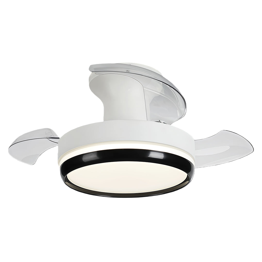 Ceiling Fan with Remote Control - Minimalist 3-Blade LED Light Dimming Lamp