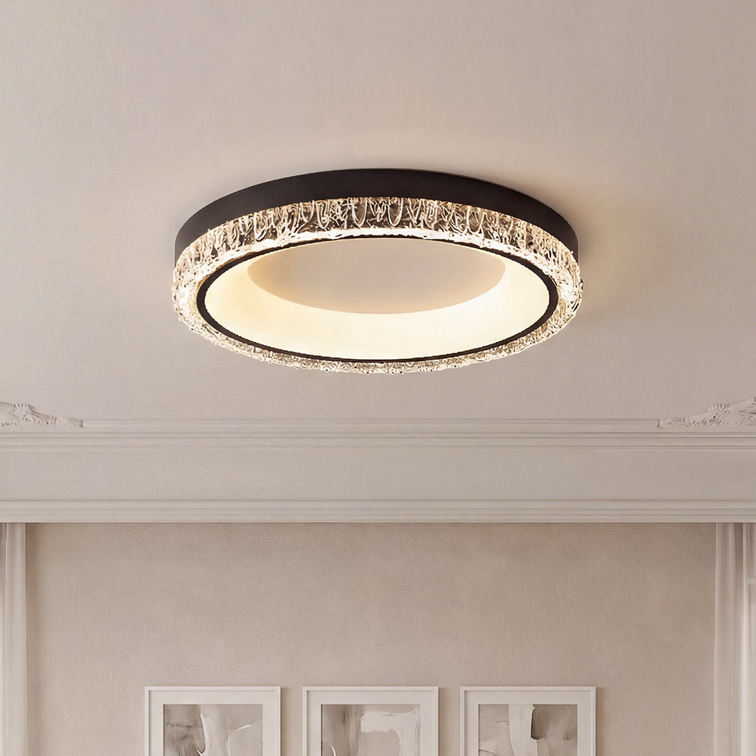 White Flush Mount Ceiling Light - Italian Round Minimalist Lamp