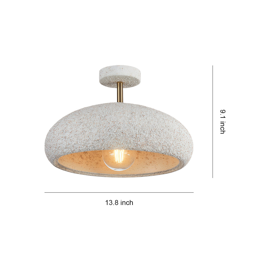 White Wabi-Sabi Semi Flush Ceiling Light - Ambient Lamp for Elegant Spaces