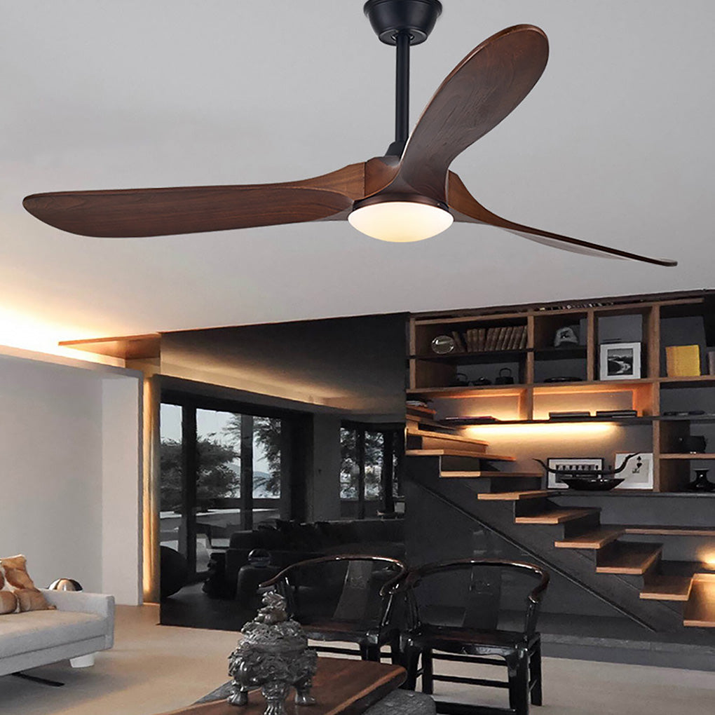 Vintage Solid Wood Ceiling Fan with Light - Modern, Quiet Design