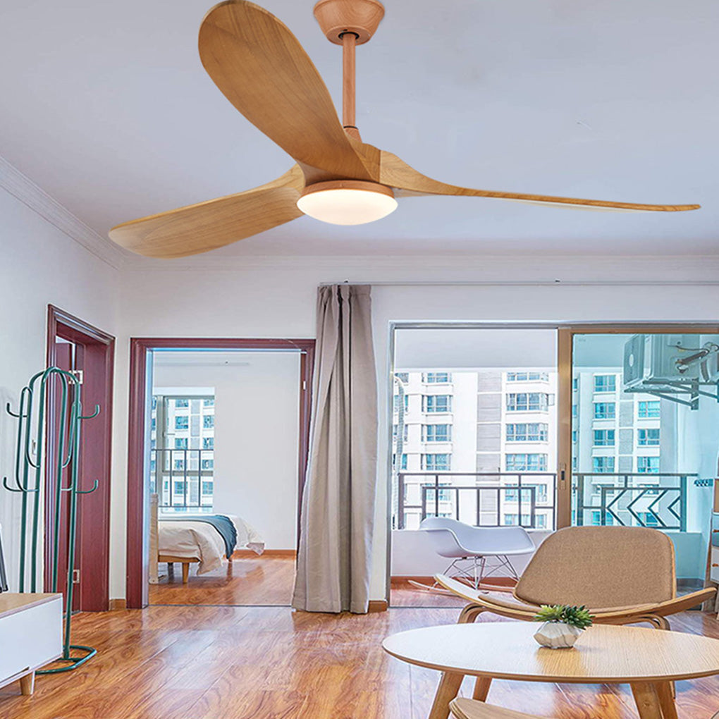 Vintage Solid Wood Ceiling Fan with Light - Modern, Quiet Design
