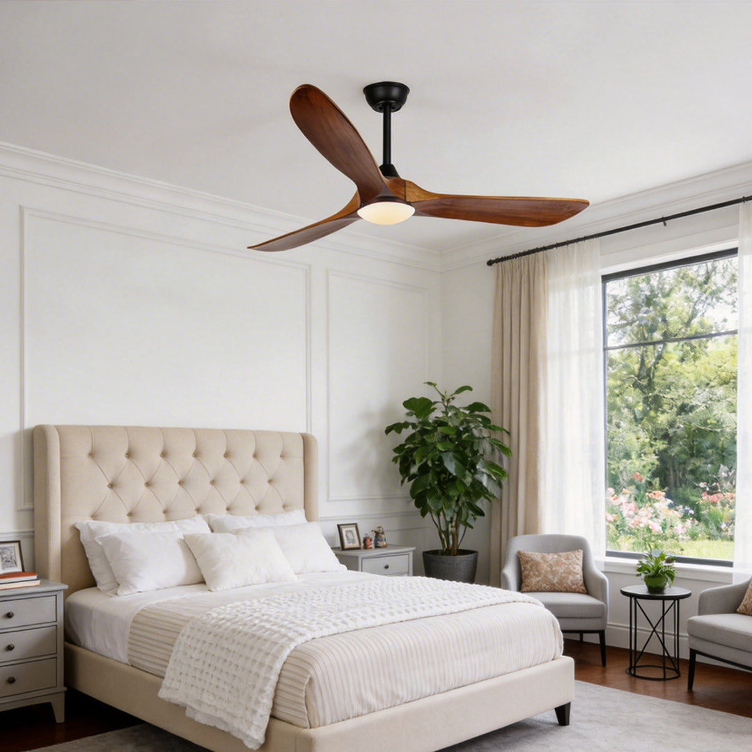 Vintage Solid Wood Ceiling Fan with Light - Modern, Quiet Design