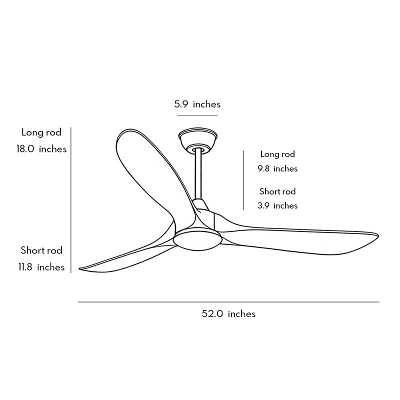 Vintage Solid Wood Ceiling Fan with Light - Modern, Quiet Design